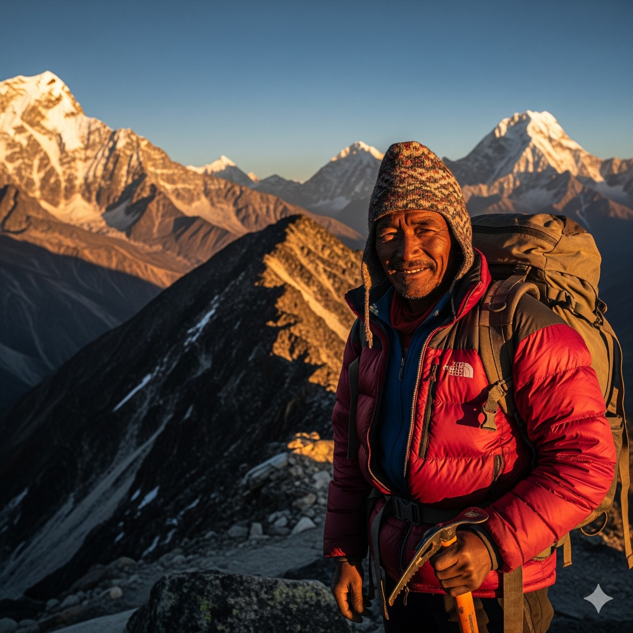 Trekking above Namche with views of Everest and Ama Dablam